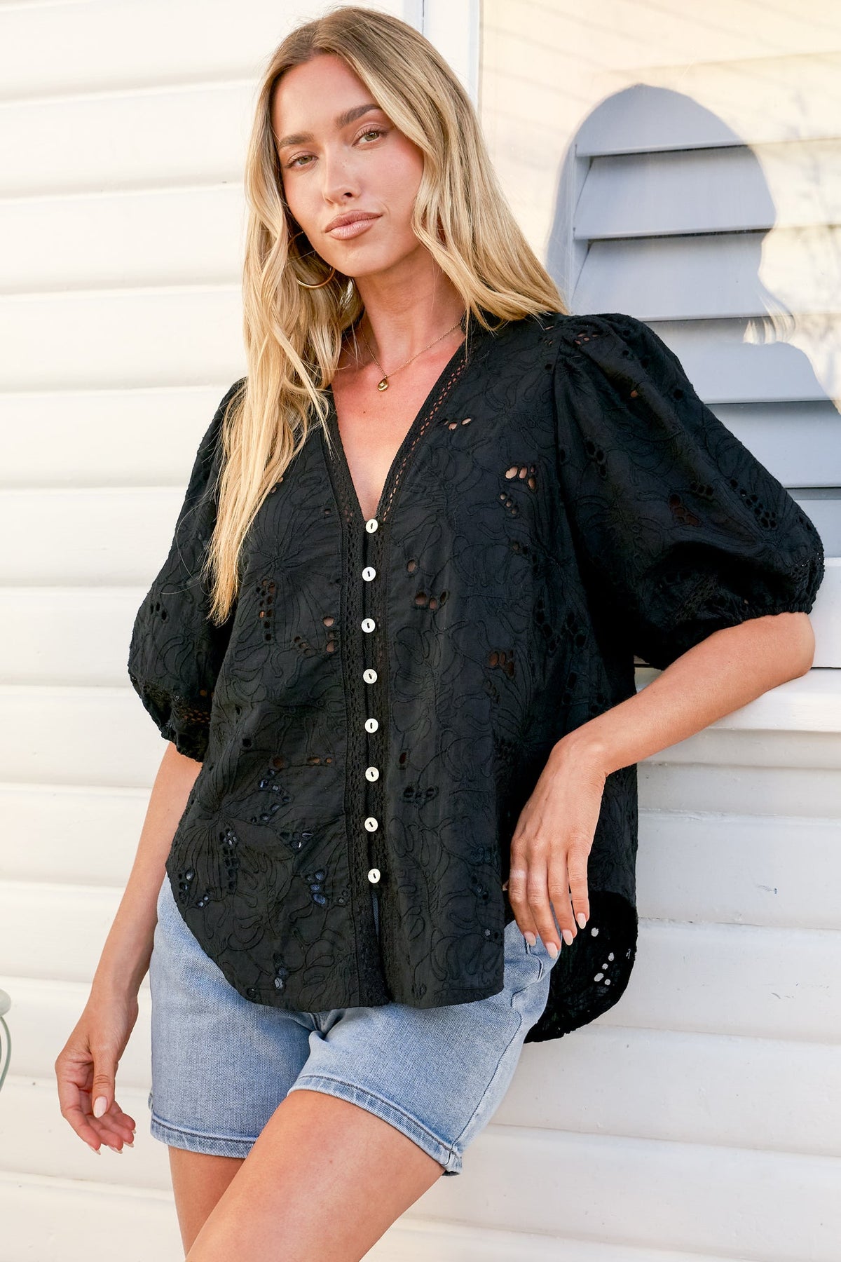 LUDOVICA | EMBROIDERED TOP