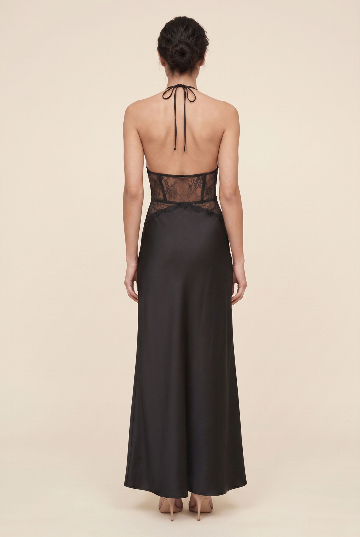 LUMEN | LACE MAXI DRESS - Black