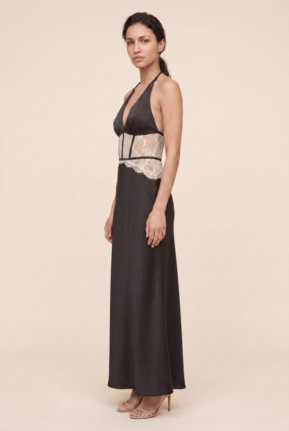 LUMEN | LACE MAXI DRESS - Black Cream