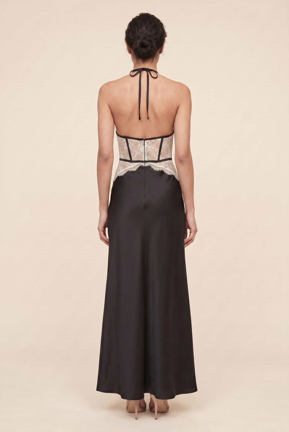 LUMEN | LACE MAXI DRESS - Black Cream