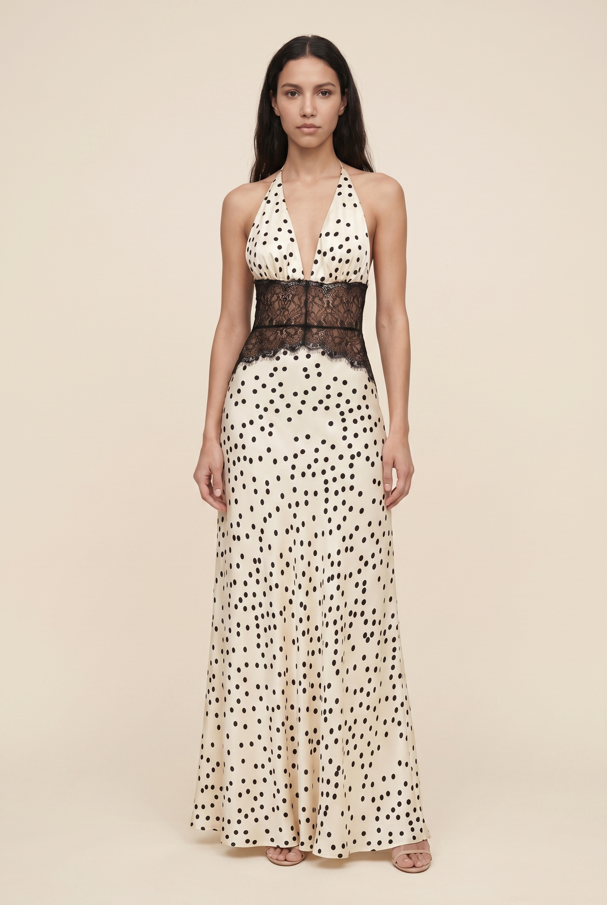 LUMEN | LACE MAXI DRESS - Polka Dot