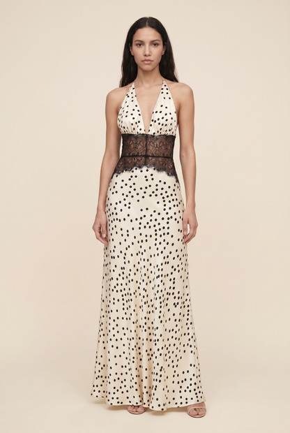 LUMEN | LACE MAXI DRESS - Polka Dot