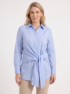 LYDIE | TIE FRONT BUTTON UP BLOUSE - Light Blue