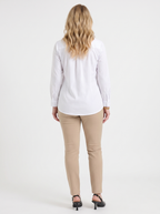 LYDIE | TIE FRONT BUTTON UP BLOUSE - White