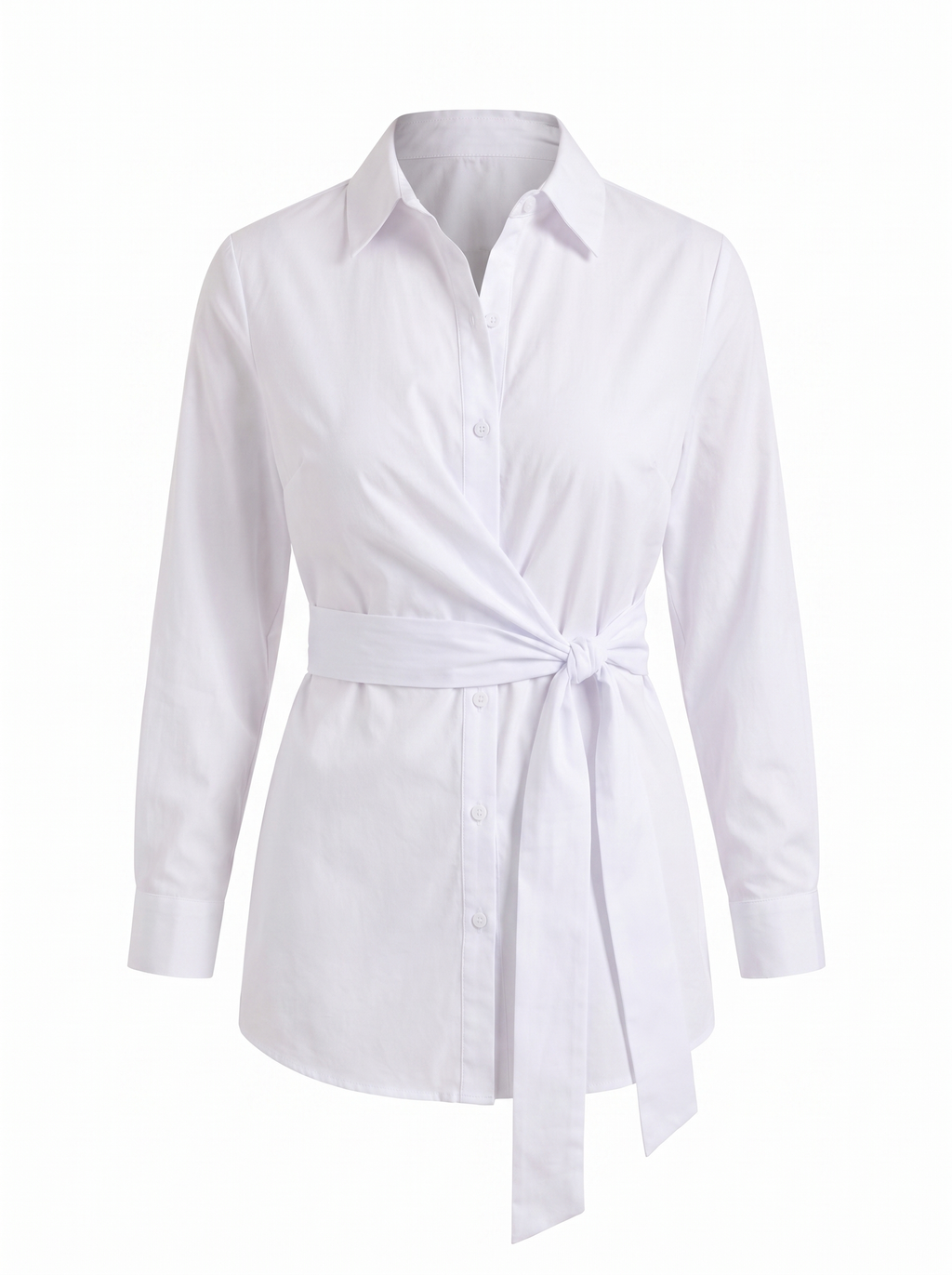 LYDIE | TIE FRONT BUTTON UP BLOUSE - White