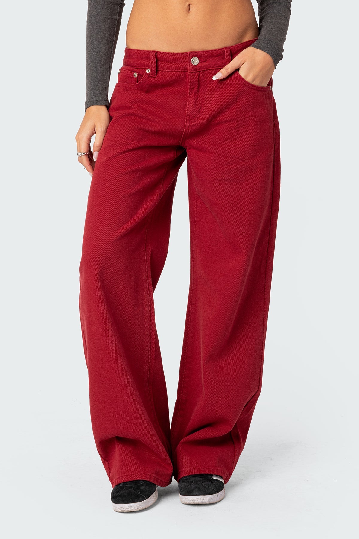 LYSANDRA | WIDE LEG JEANS - Red