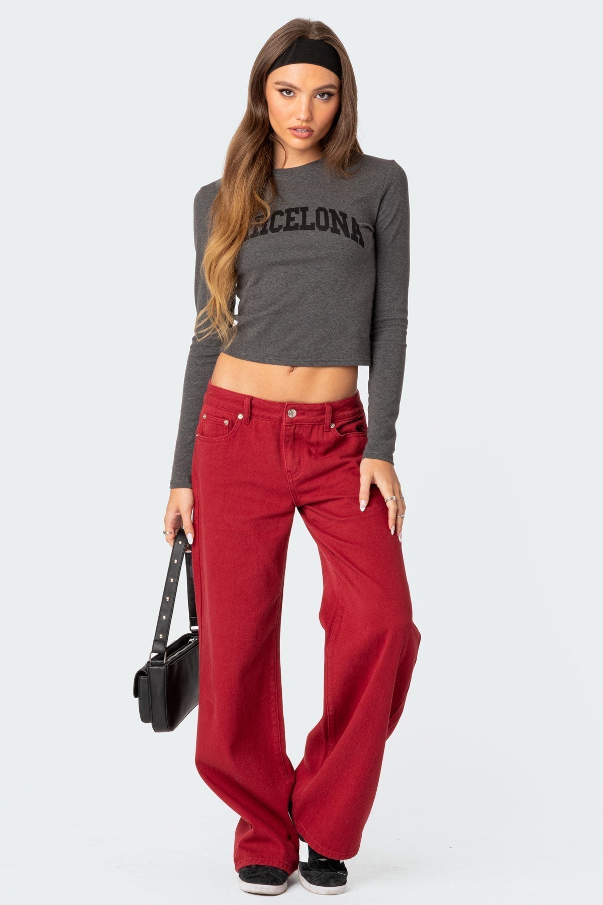 LYSANDRA | WIDE LEG JEANS - Red