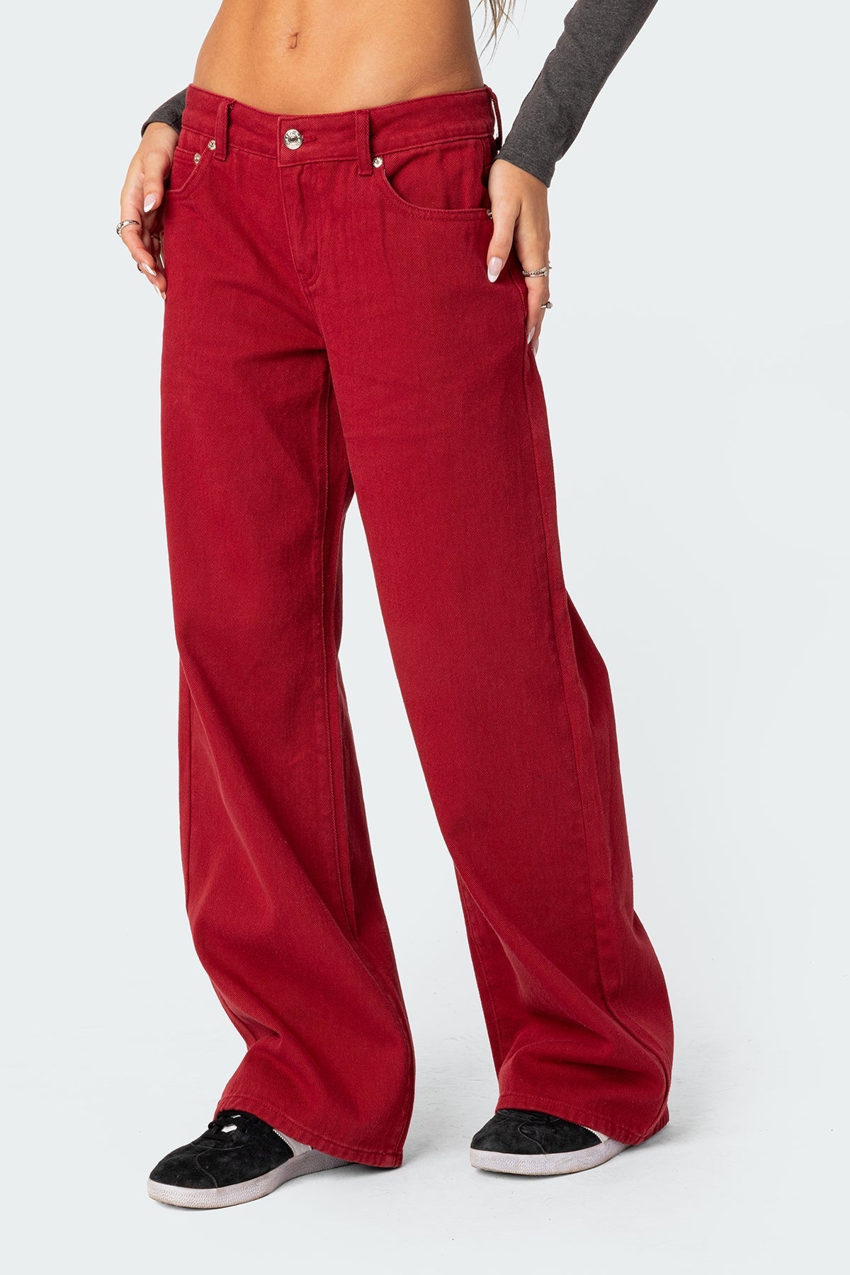 LYSANDRA | WIDE LEG JEANS - Red