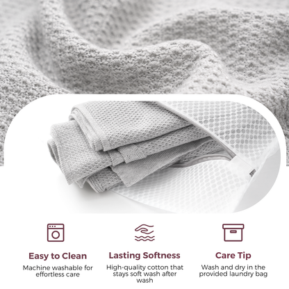 Folded gray cotton nursing cover with mesh knit texture and breathable fabric