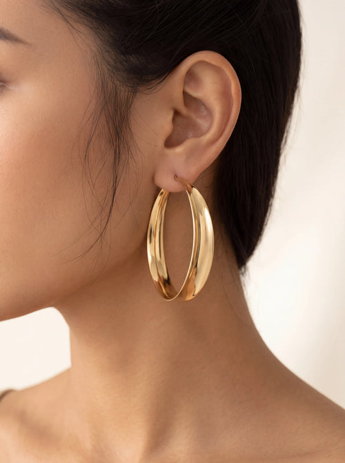 MAELYS | GOLD CHUNKY HOOP EARRINGS - Gold