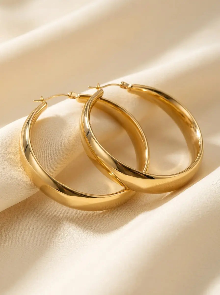 MAELYS | GOLD CHUNKY HOOP EARRINGS - Gold