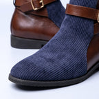 MAGNUS | CORDUROY BUCKLE ANKLE BOOTS