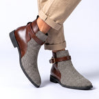 MAGNUS | CORDUROY BUCKLE ANKLE BOOTS