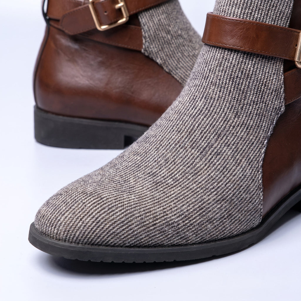 MAGNUS | CORDUROY BUCKLE ANKLE BOOTS