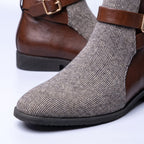 MAGNUS | CORDUROY BUCKLE ANKLE BOOTS
