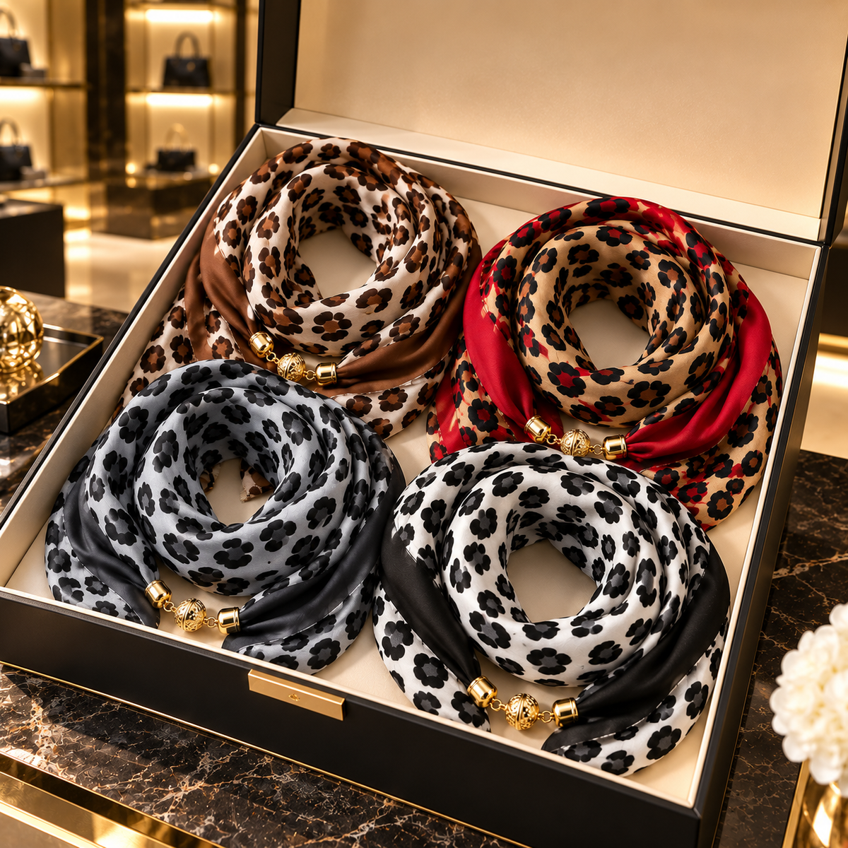 MANON | LEOPARD PRINT SCARF TOPPER