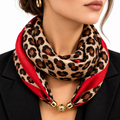 MANON | LEOPARD PRINT SCARF TOPPER - Red