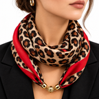 MANON | LEOPARD PRINT SCARF TOPPER - Red