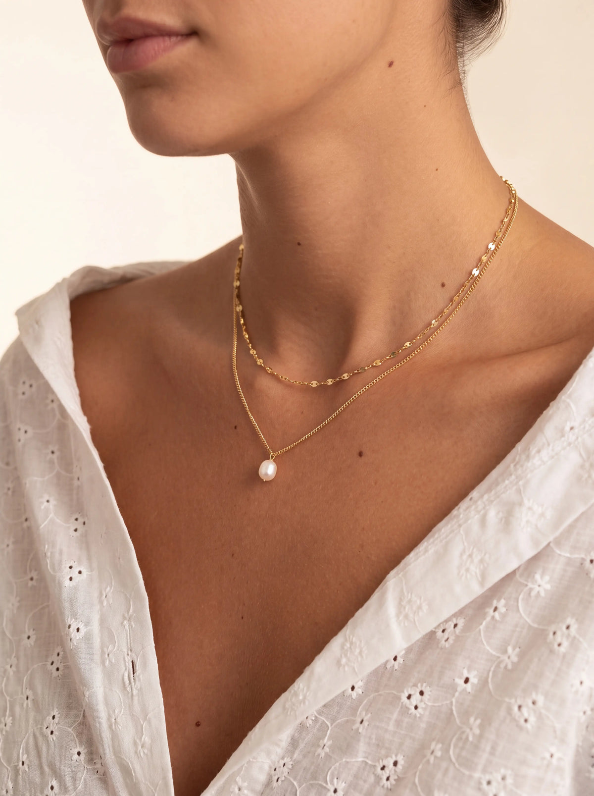 MARISELA | GOLD LAYERED PEARL NECKLACE - Gold