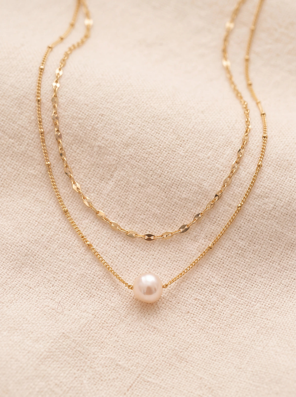 MARISELA | GOLD LAYERED PEARL NECKLACE - Gold