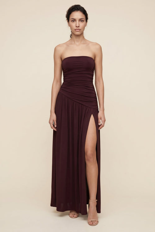 MATHILDE | STRAPLESS MAXI DRESS - Burgundy