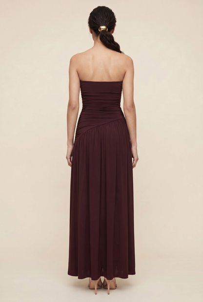 MATHILDE | STRAPLESS MAXI DRESS - Burgundy