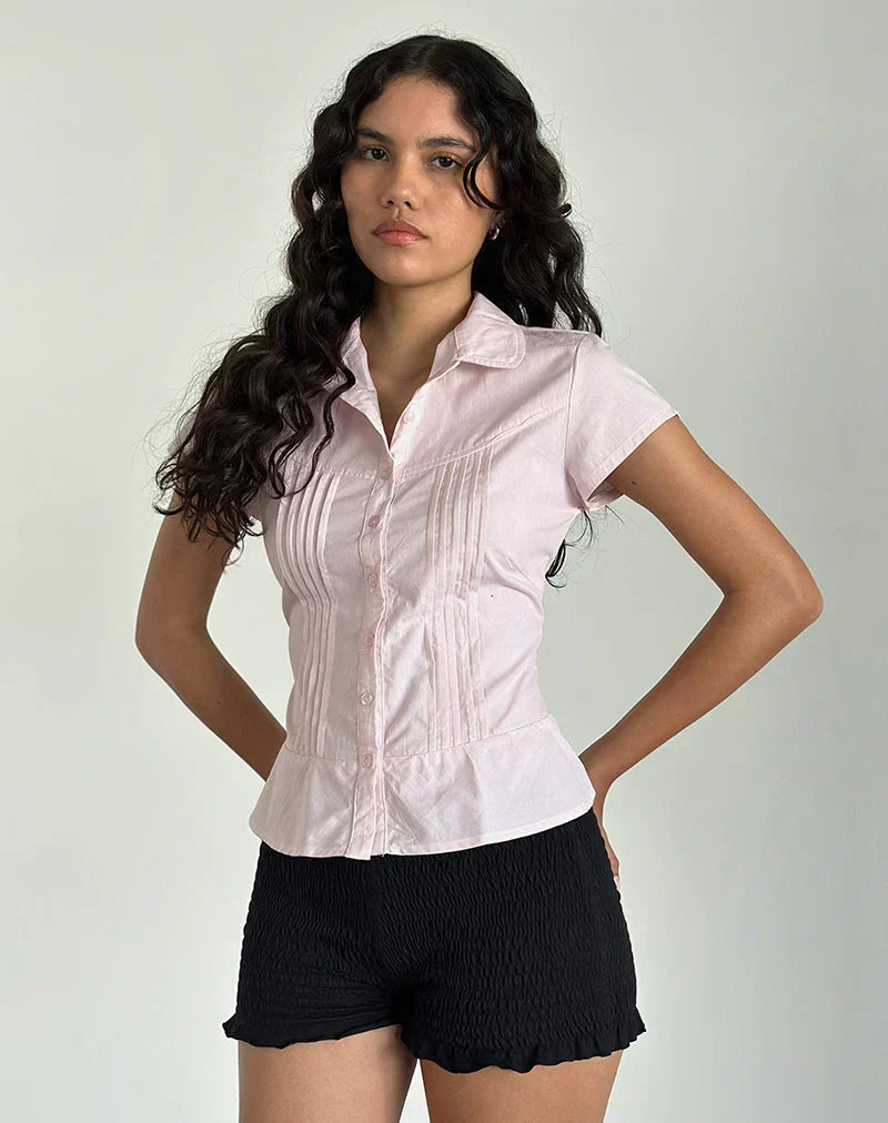 MAXENCE | PINSTRIPE BLOUSE - Pink