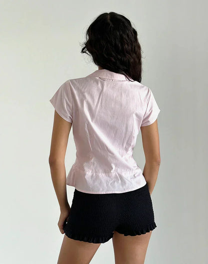 MAXENCE | PINSTRIPE BLOUSE - Pink