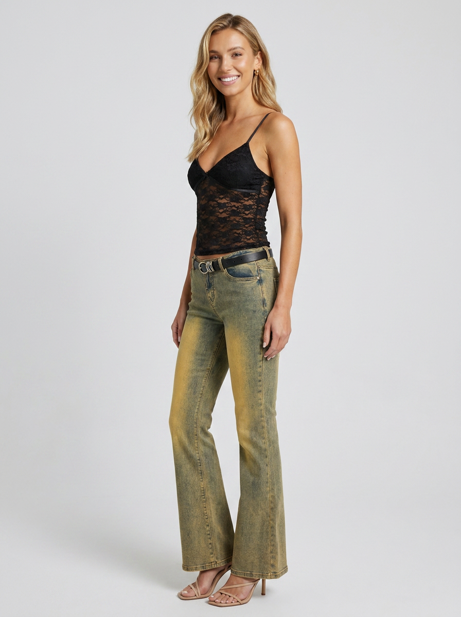 MERIBEL | LACE TOP - Black