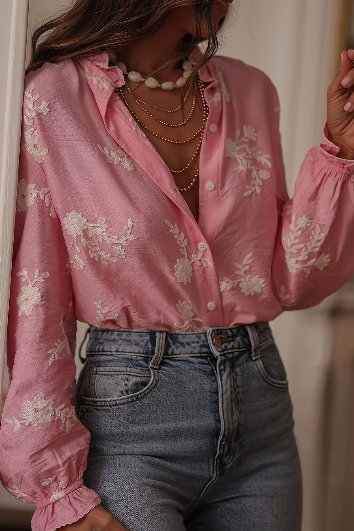MICHELINE | FLORAL BLOUSE - Pink