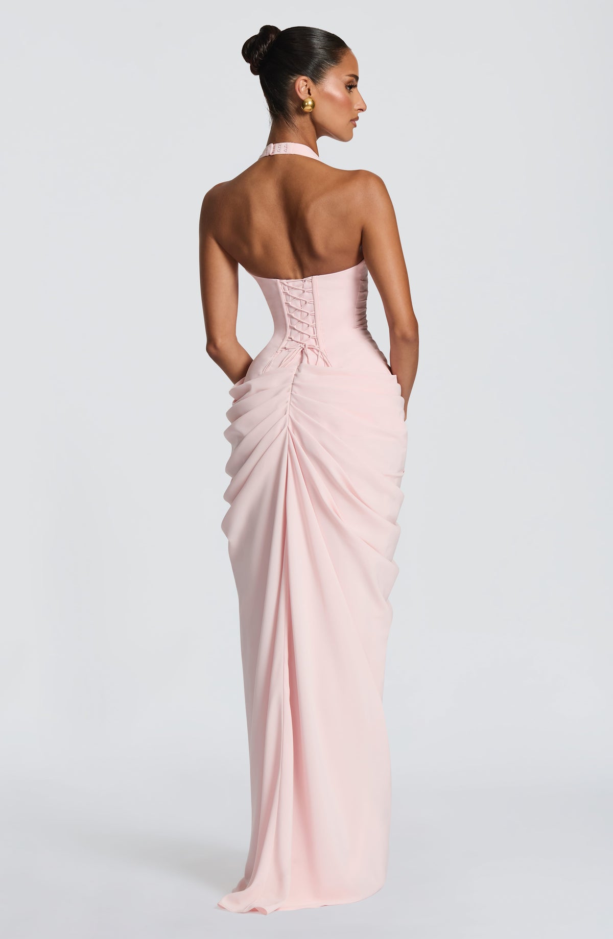 MINETTE | HALTER MAXI DRESS - Blush Pink