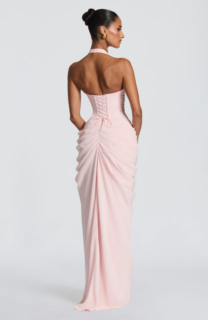 MINETTE | HALTER MAXI DRESS - Blush Pink