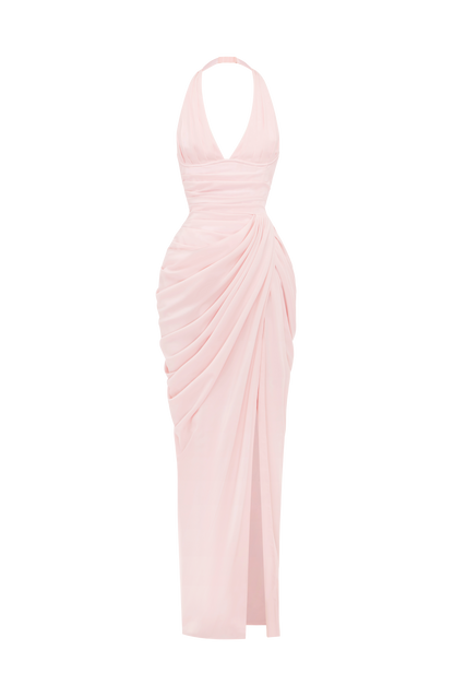 MINETTE | HALTER MAXI DRESS - Blush Pink