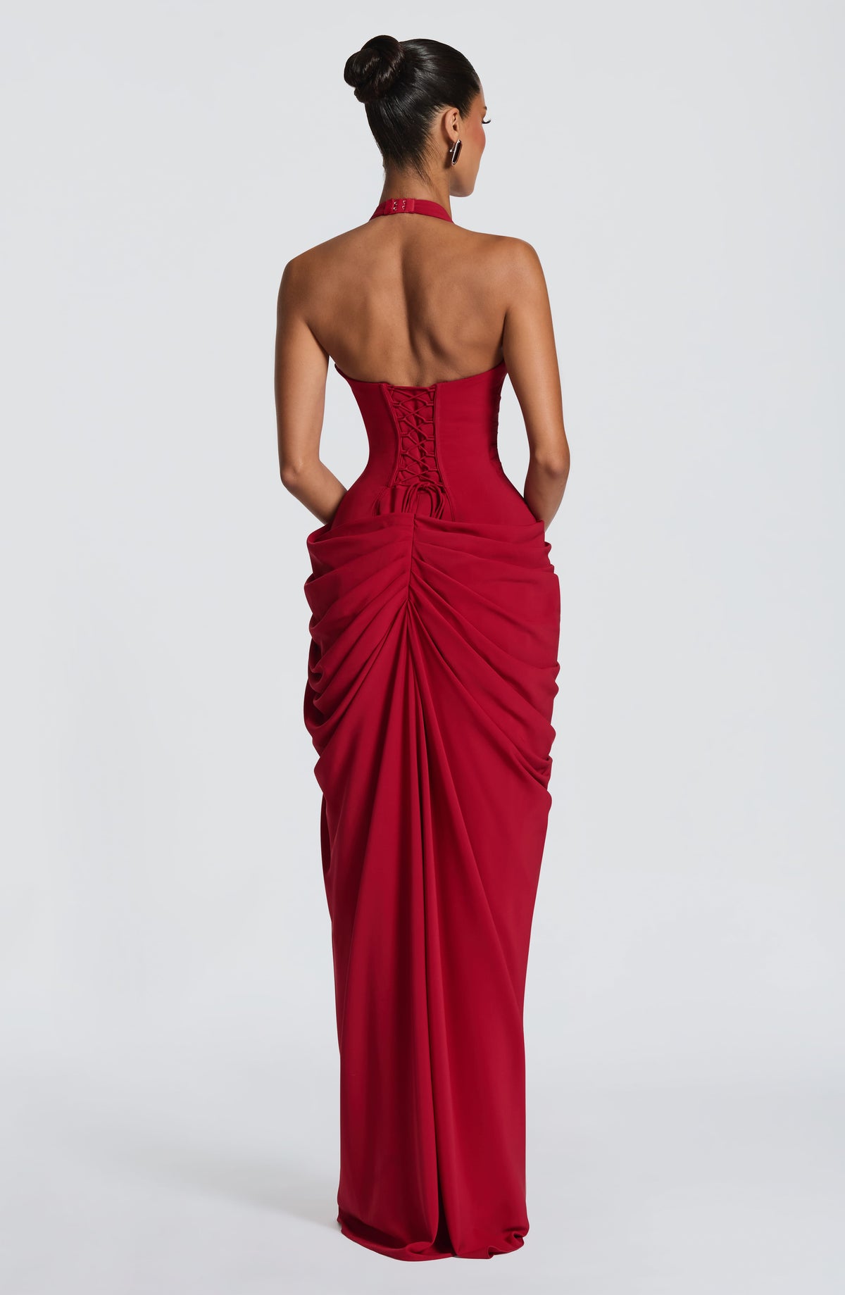 MINETTE | HALTER MAXI DRESS - Deep Red