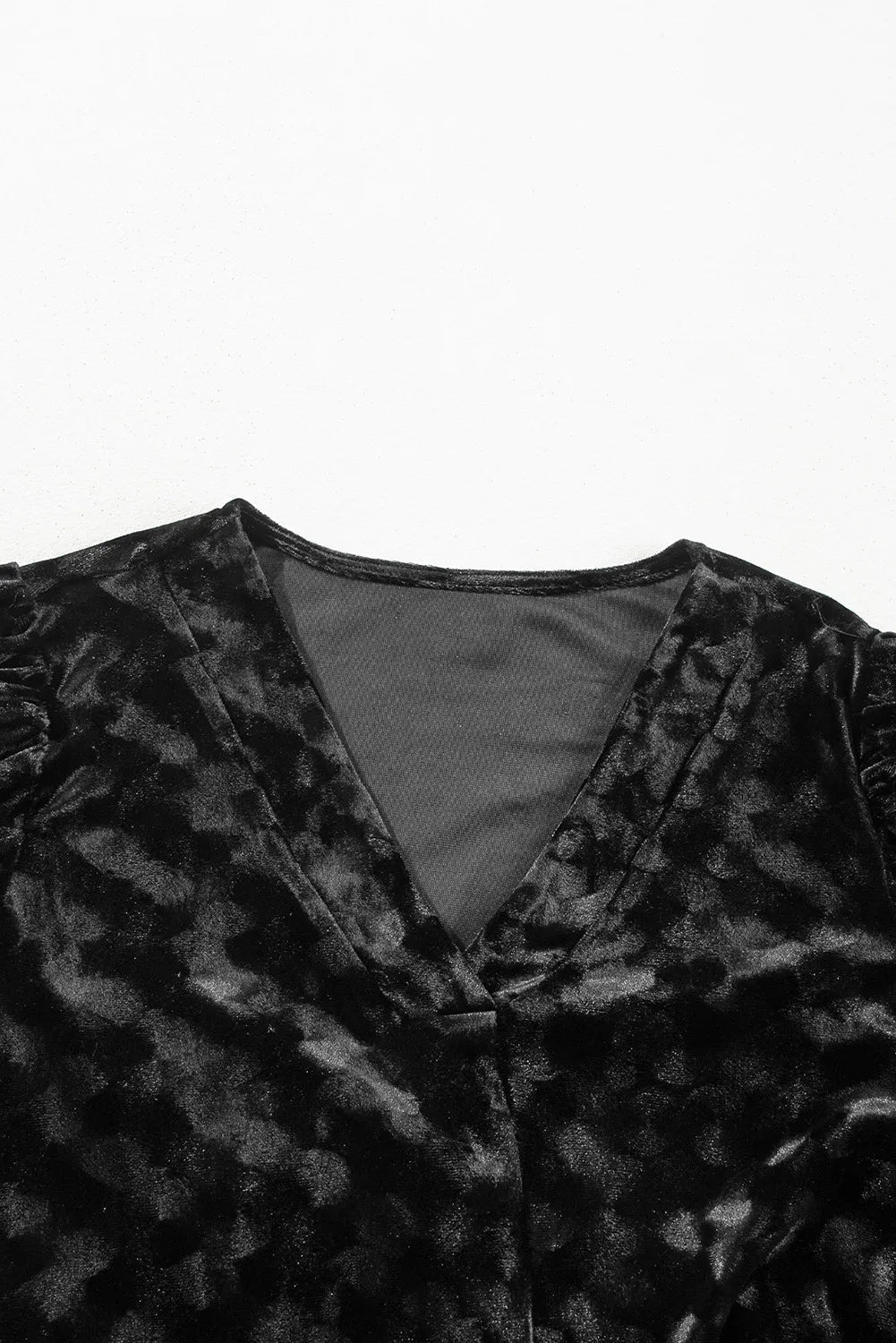 MINNA | BALLOON SLEEVE VELVET MINI DRESS - Black