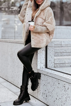 MOIRA | HOODED PUFFER JACKET - Beige