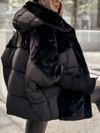 MOIRA | HOODED PUFFER JACKET - Black