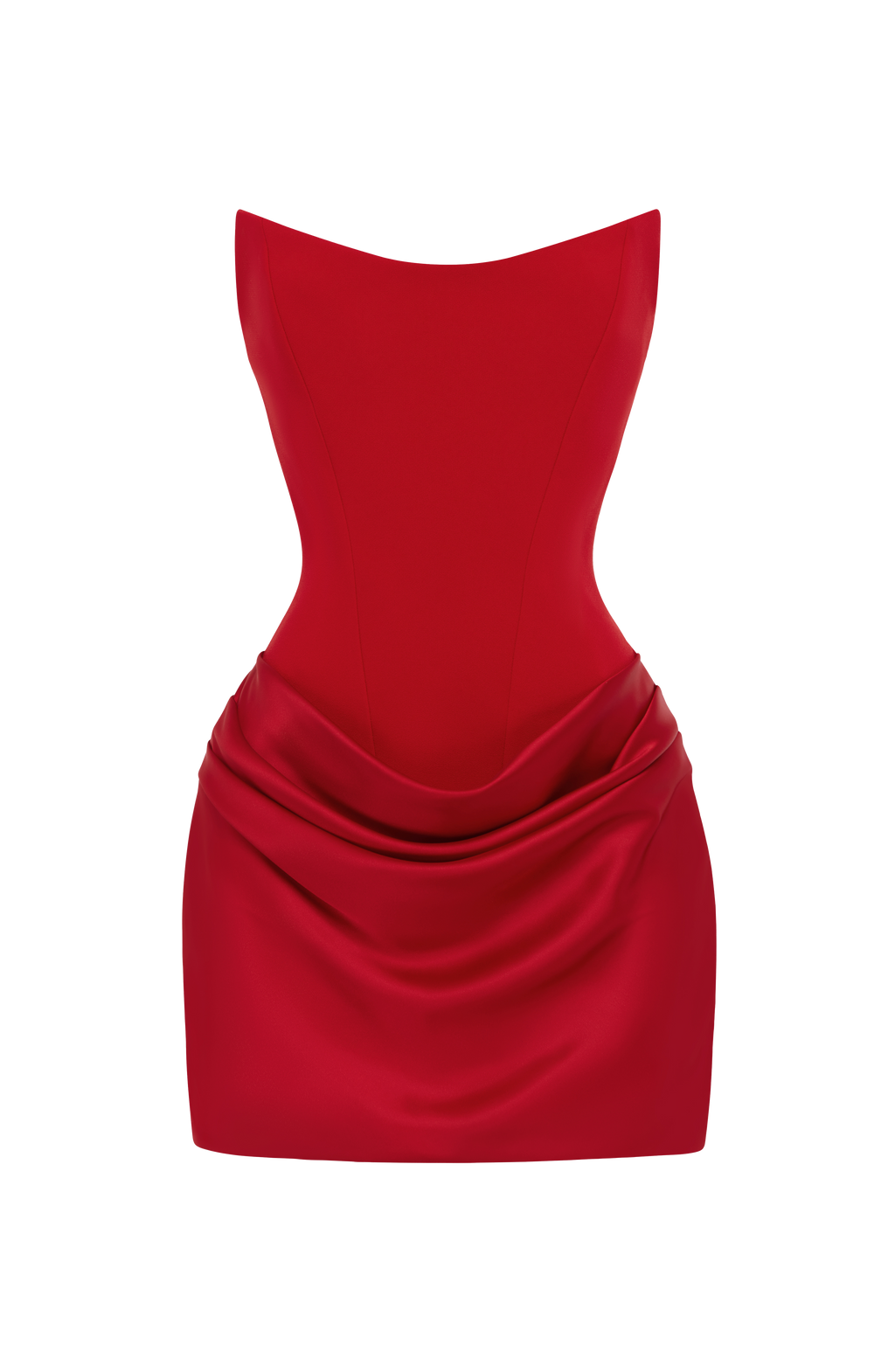 MURIEL | CORSET SATIN MINI DRESS - Red