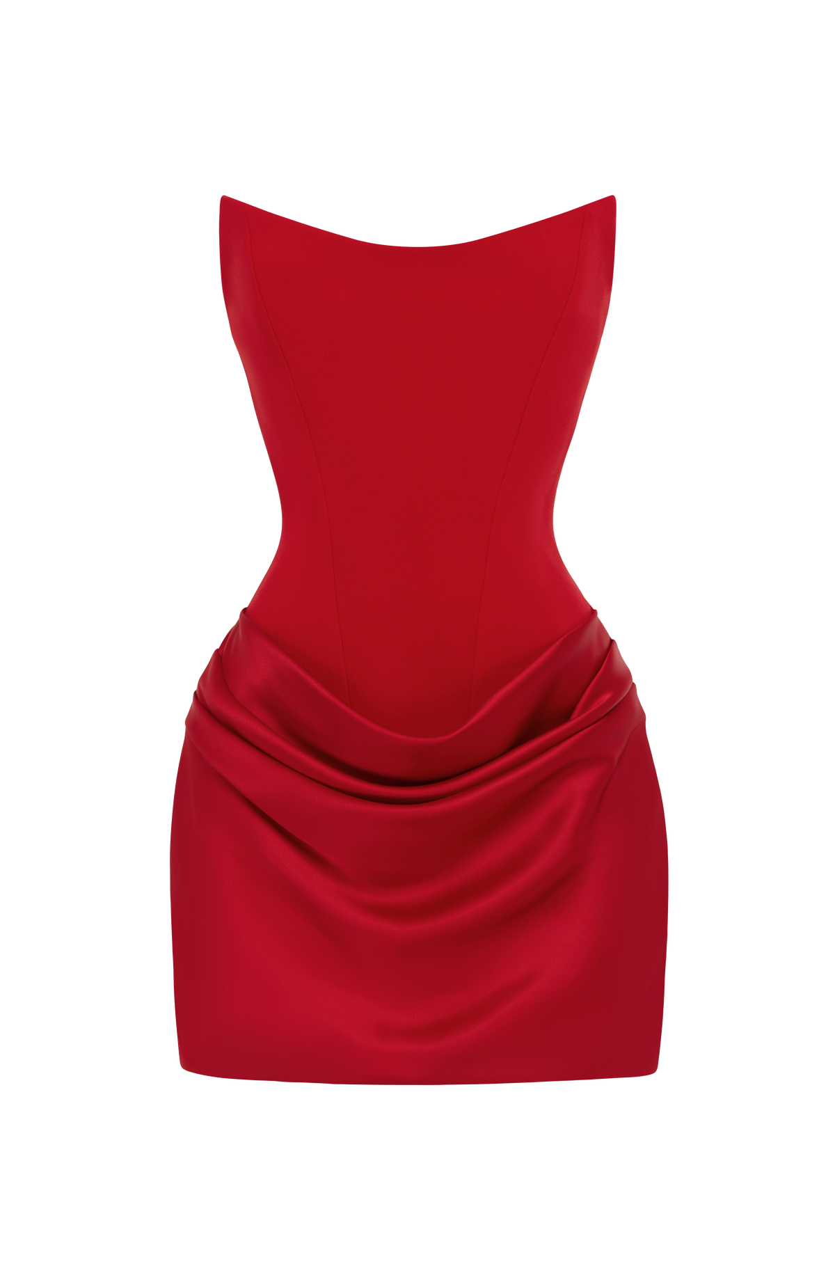 MURIEL | CORSET SATIN MINI DRESS - Red