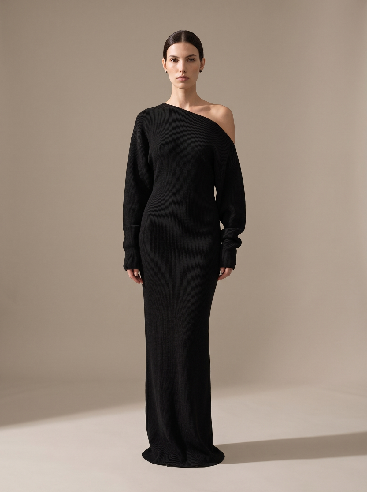 NADEGE | KNIT MAXI DRESS - Black