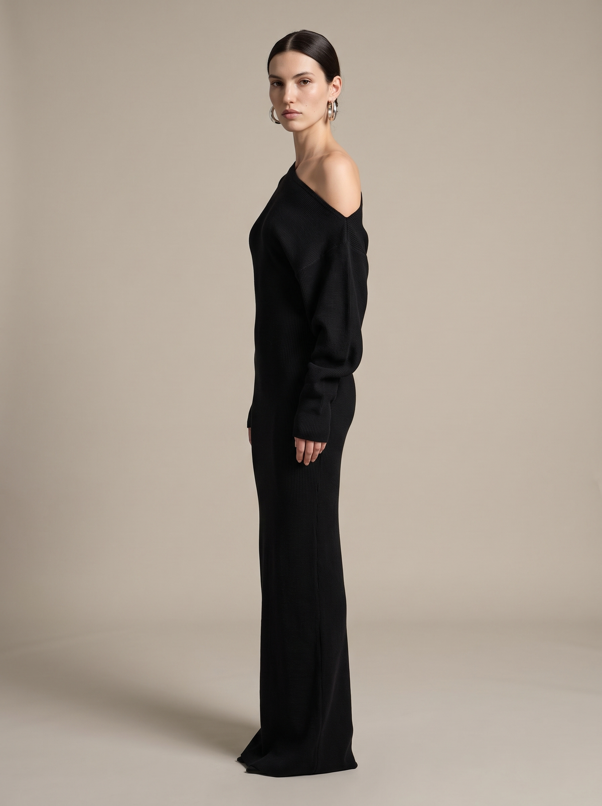 NADEGE | KNIT MAXI DRESS - Black