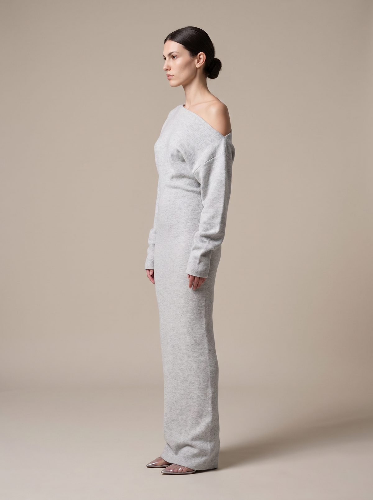 NADEGE | KNIT MAXI DRESS - Heather Grey