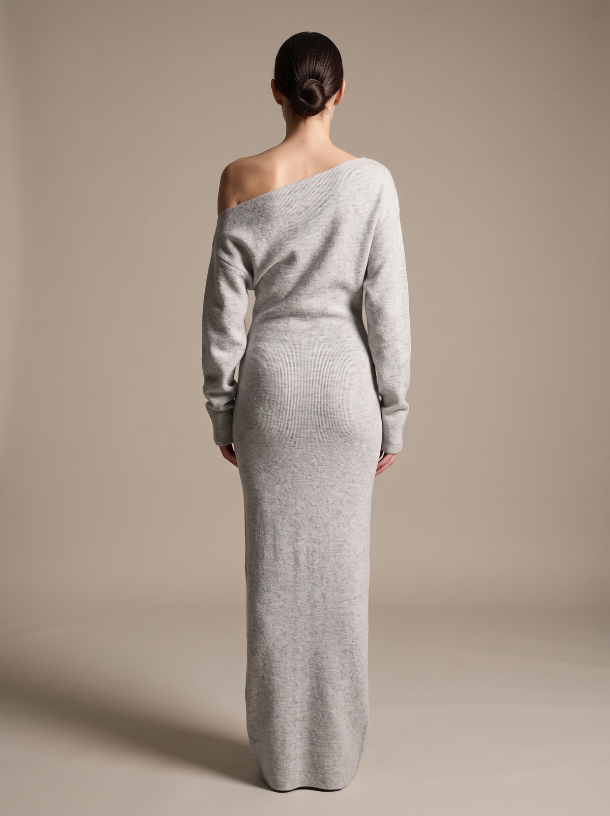 NADEGE | KNIT MAXI DRESS - Heather Grey