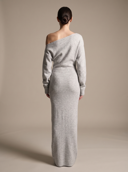 NADEGE | KNIT MAXI DRESS - Heather Grey
