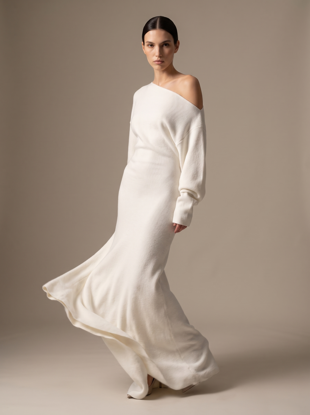 NADEGE | KNIT MAXI DRESS - Ivory