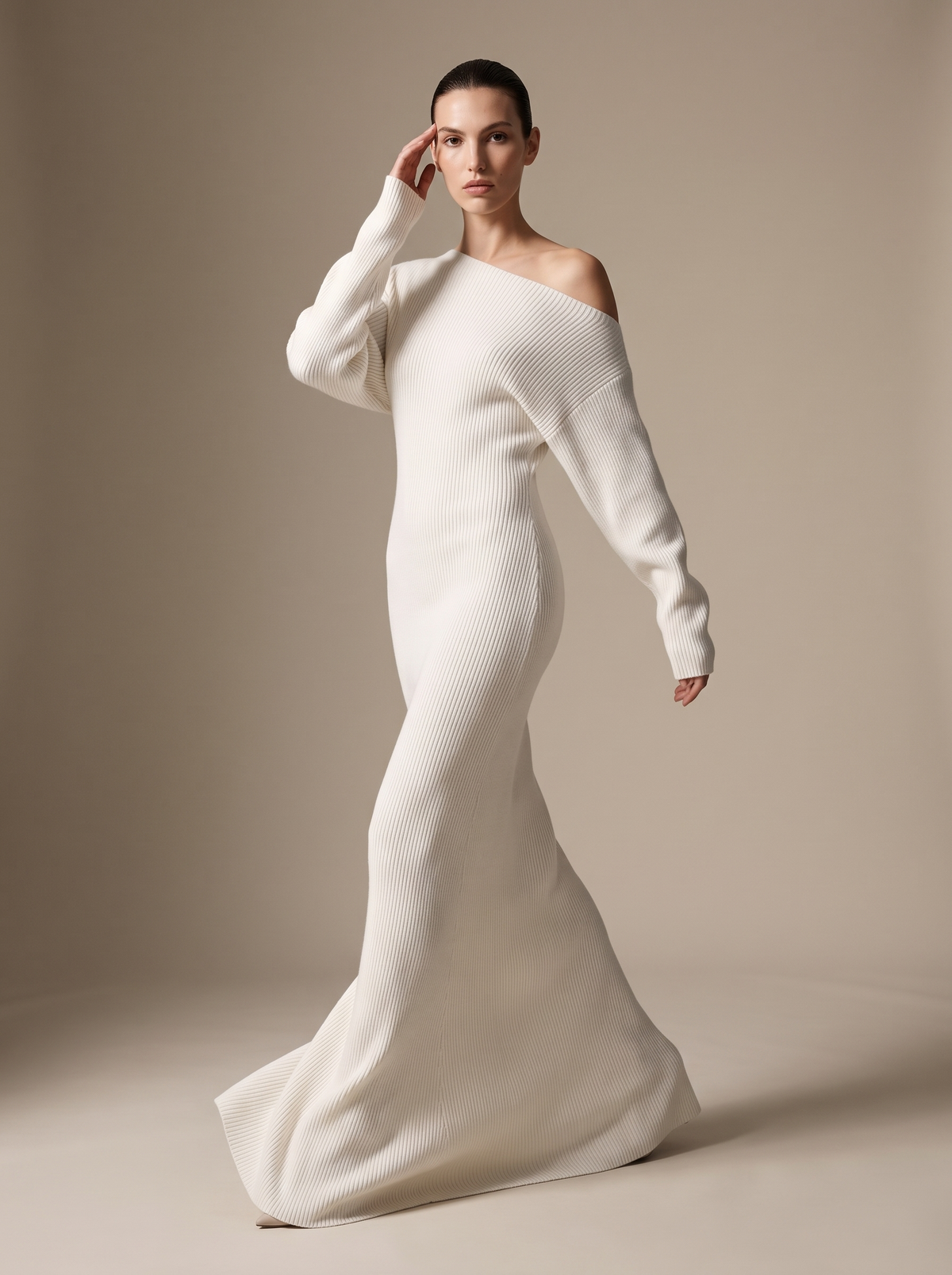 NADEGE | KNIT MAXI DRESS - Ivory