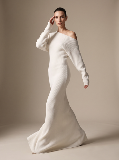 NADEGE | KNIT MAXI DRESS - Ivory