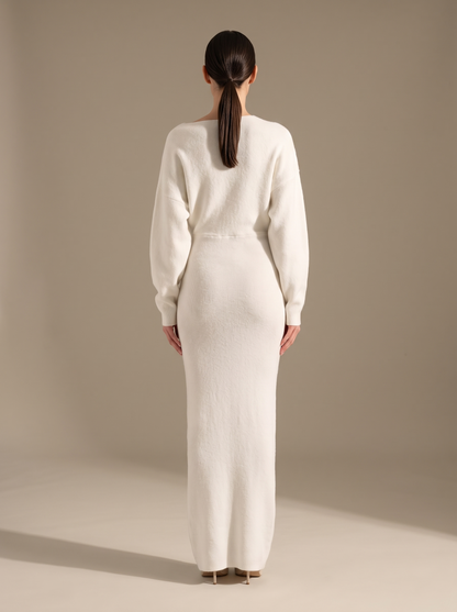 NADEGE | KNIT MAXI DRESS - Ivory