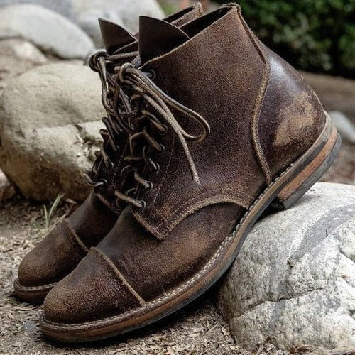 NASH | LACE-UP ANKLE BOOTS - Dark Brown
