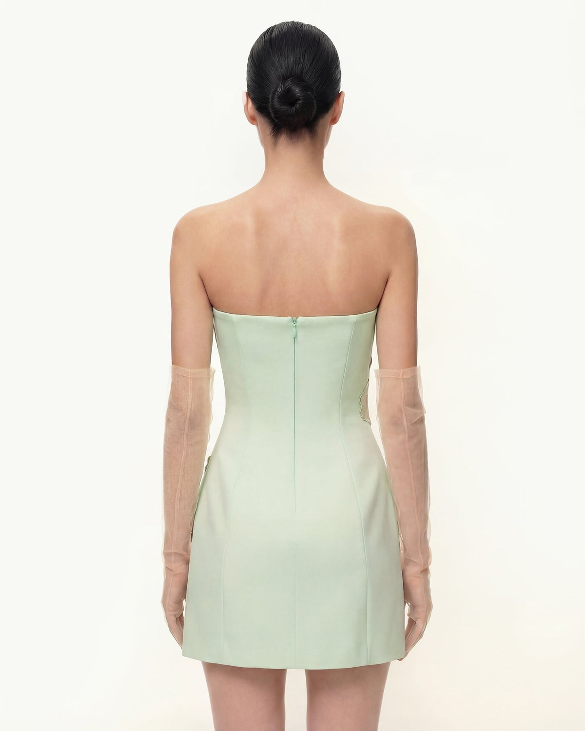 NINON | STRAPLESS MINI DRESS - Mint Floral